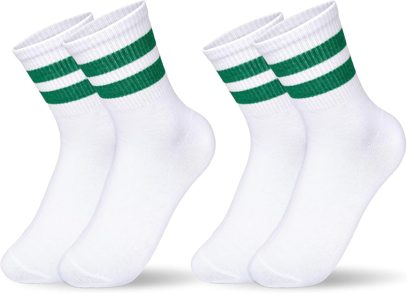 2 Pairs Womens Striped Socks Retro Striped Style Crew Socks Soft Breathable Ankle Socks Fits US W... | Amazon (US)