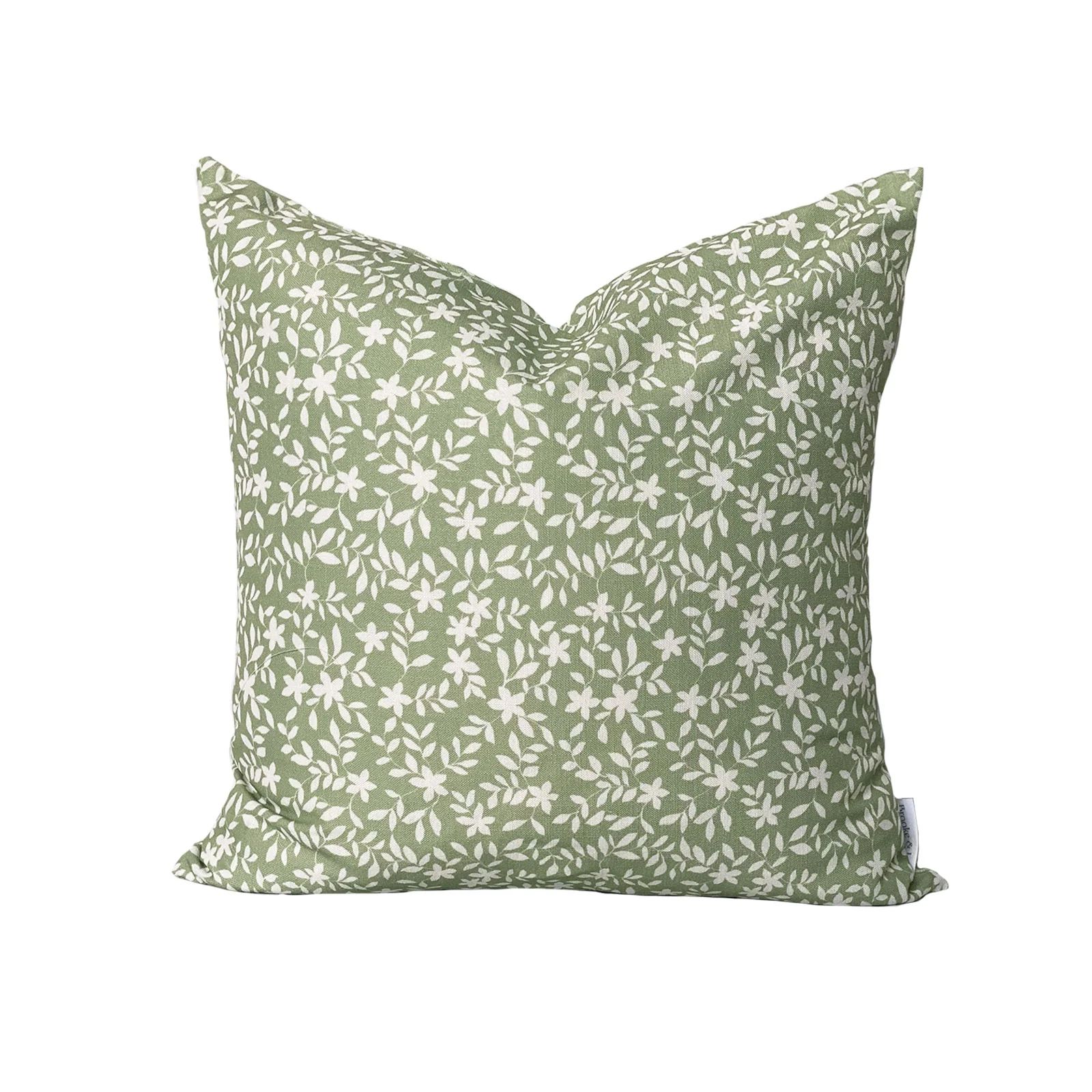 Jo Floral Pillow in Sage | Brooke and Lou