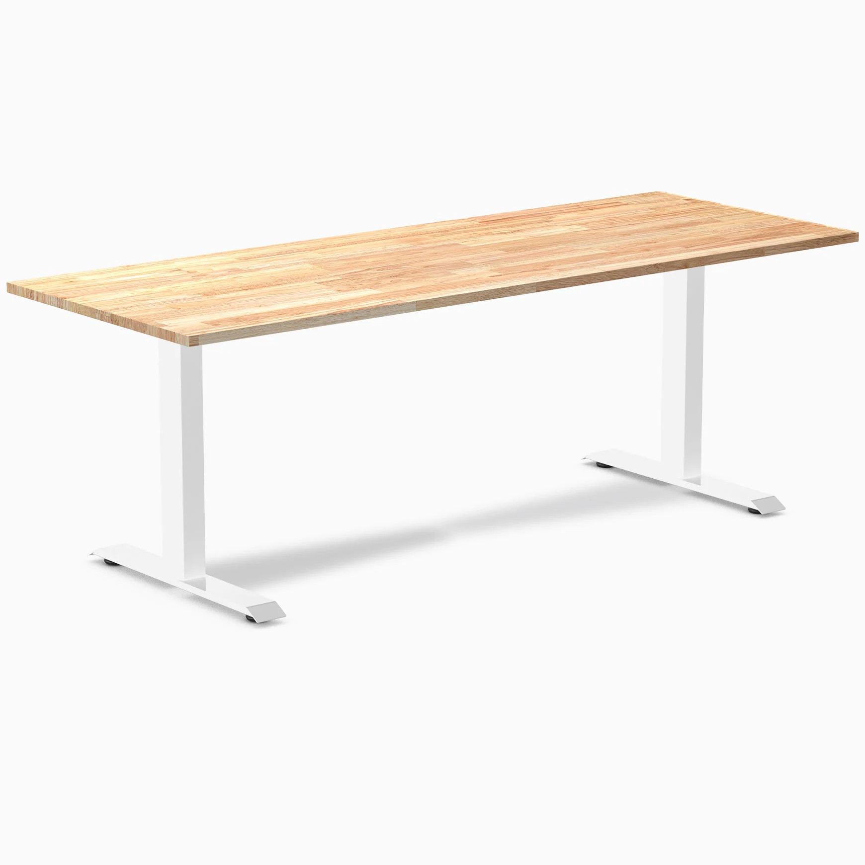 Desky Zero Rubberwood Office Desk - Natural Timber / 80 x 30 inches / White | 51674900955503 | Lowe's