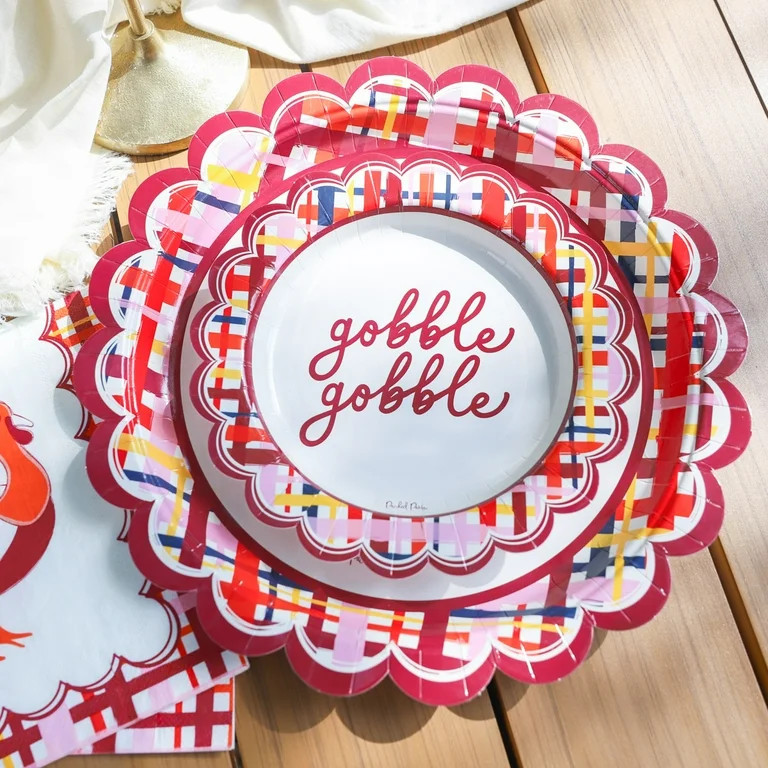 Packed Party "Gobble Gobble" 8" 10 ct. Disposable Dessert Plates - Walmart.com | Walmart (US)