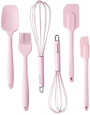 Rorence Silicone Whisk Spatula Spoonula & Brush Set of 6 - pink | Amazon (US)