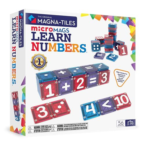 MAGNA-TILES microMAGS Learn Numbers 56-Piece Magnetic Construction Set, The Original Magnetic Building Brand | Amazon (US)