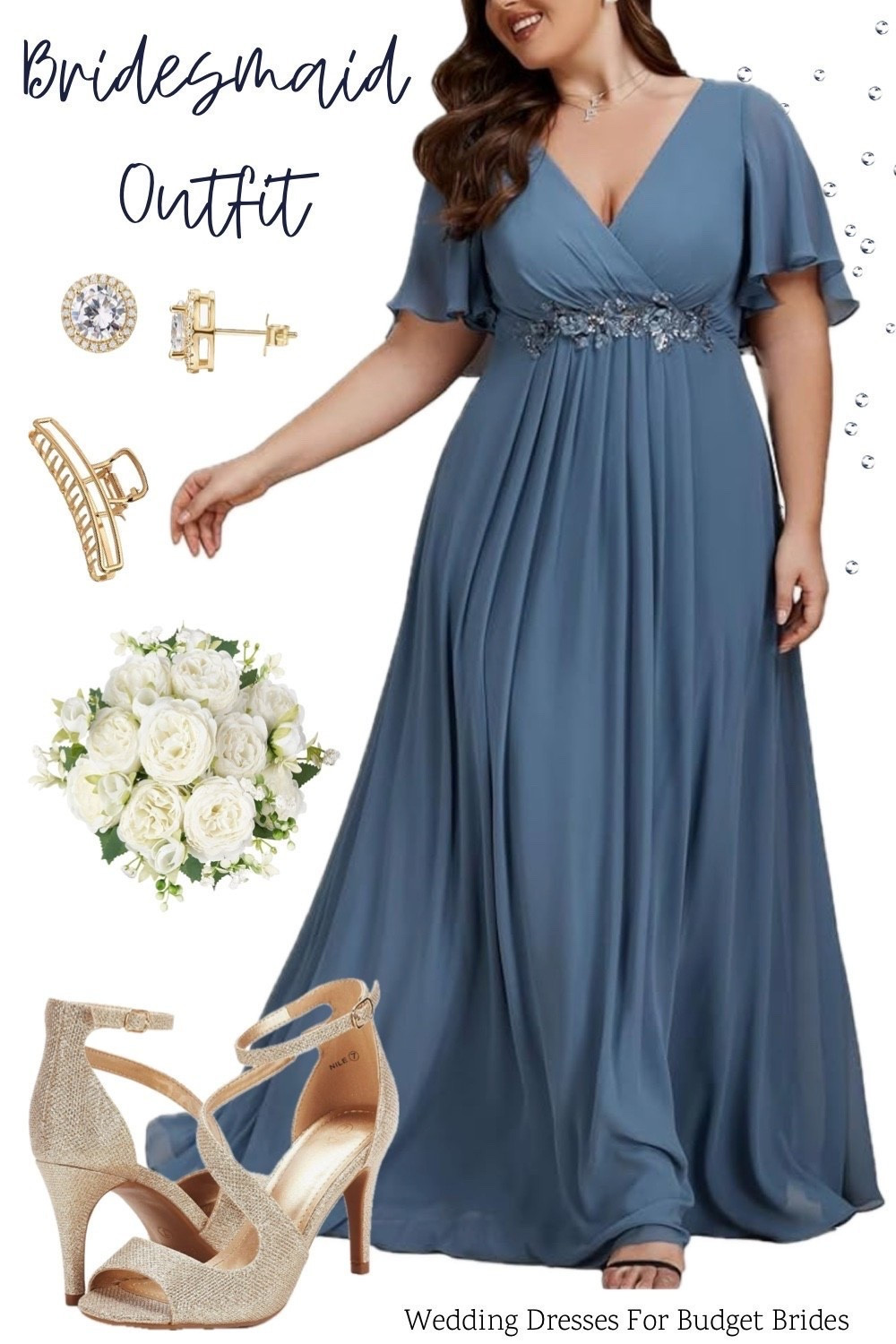 Feel beautiful in this long blue bridesmaid dress with pretty accessories. This plus size gown could also work as a versatile wedding guest dress.

All from Amazon and perfect for a late summer or early fall wedding.

#LTKWedding #LTKootd #LTKPlusSize
