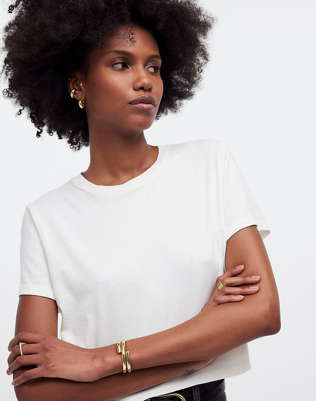 Softfade Cotton Boxy-Crop Tee | Madewell