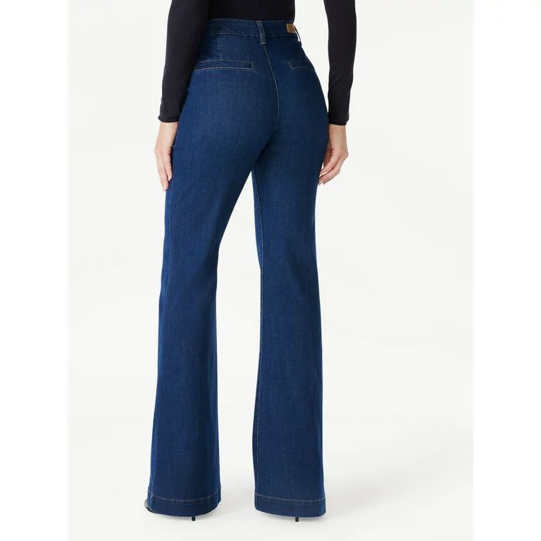 Sofia Jeans Women’s Flare Trouser High-Rise Jeans, 30.5” inseam | Walmart (US)