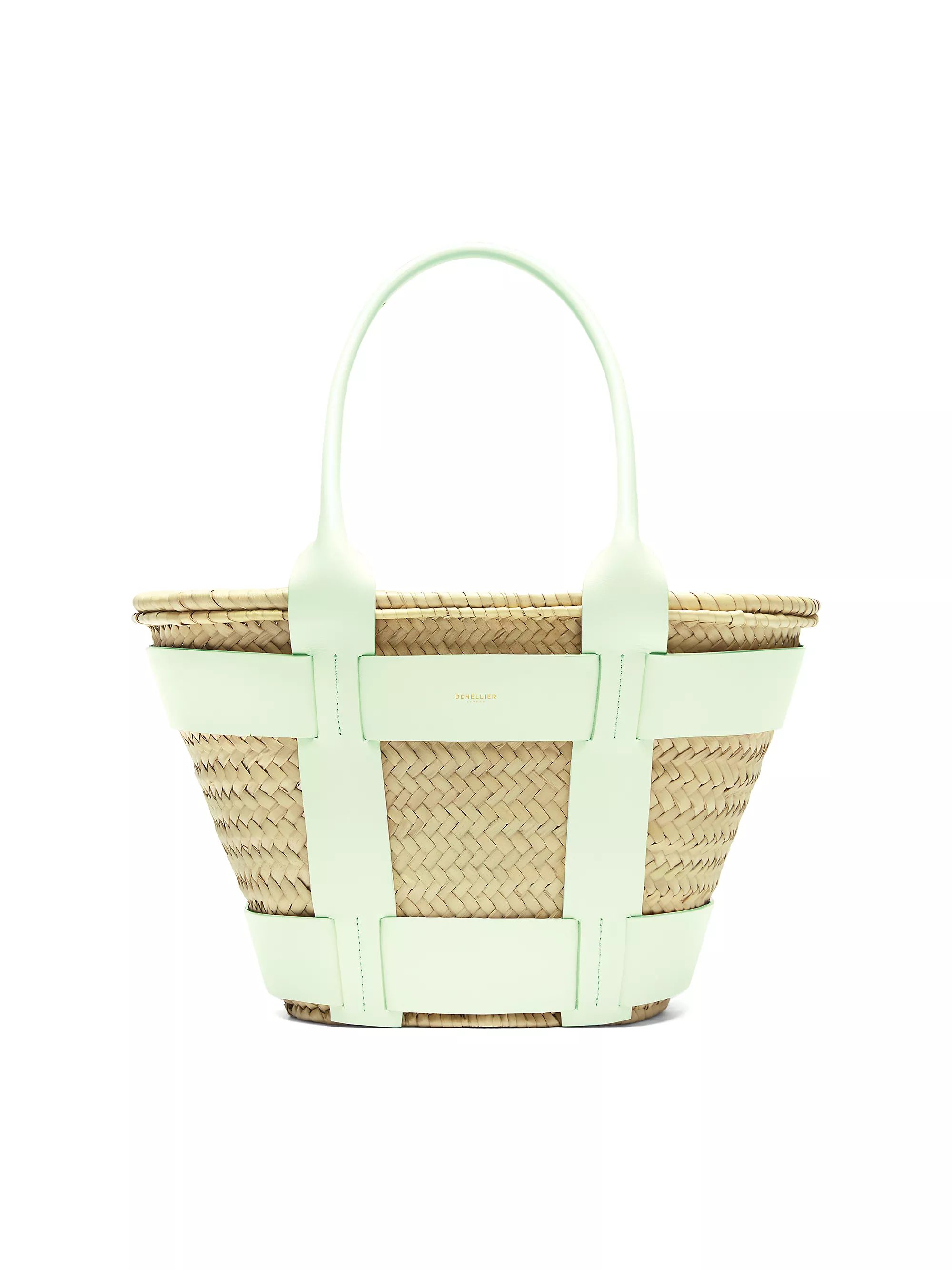 Shop DeMellier Santorini Raffia Basket Bag | Saks Fifth Avenue | Saks Fifth Avenue