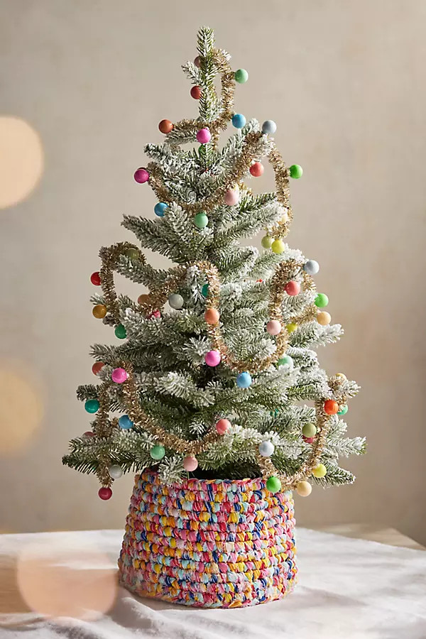 Faux Potted Snowy Fir Tree, 2.5’ | Terrain