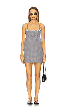MORE TO COME Colenna Mini Dress in Black Gingham from Revolve.com | Revolve Clothing (Global)