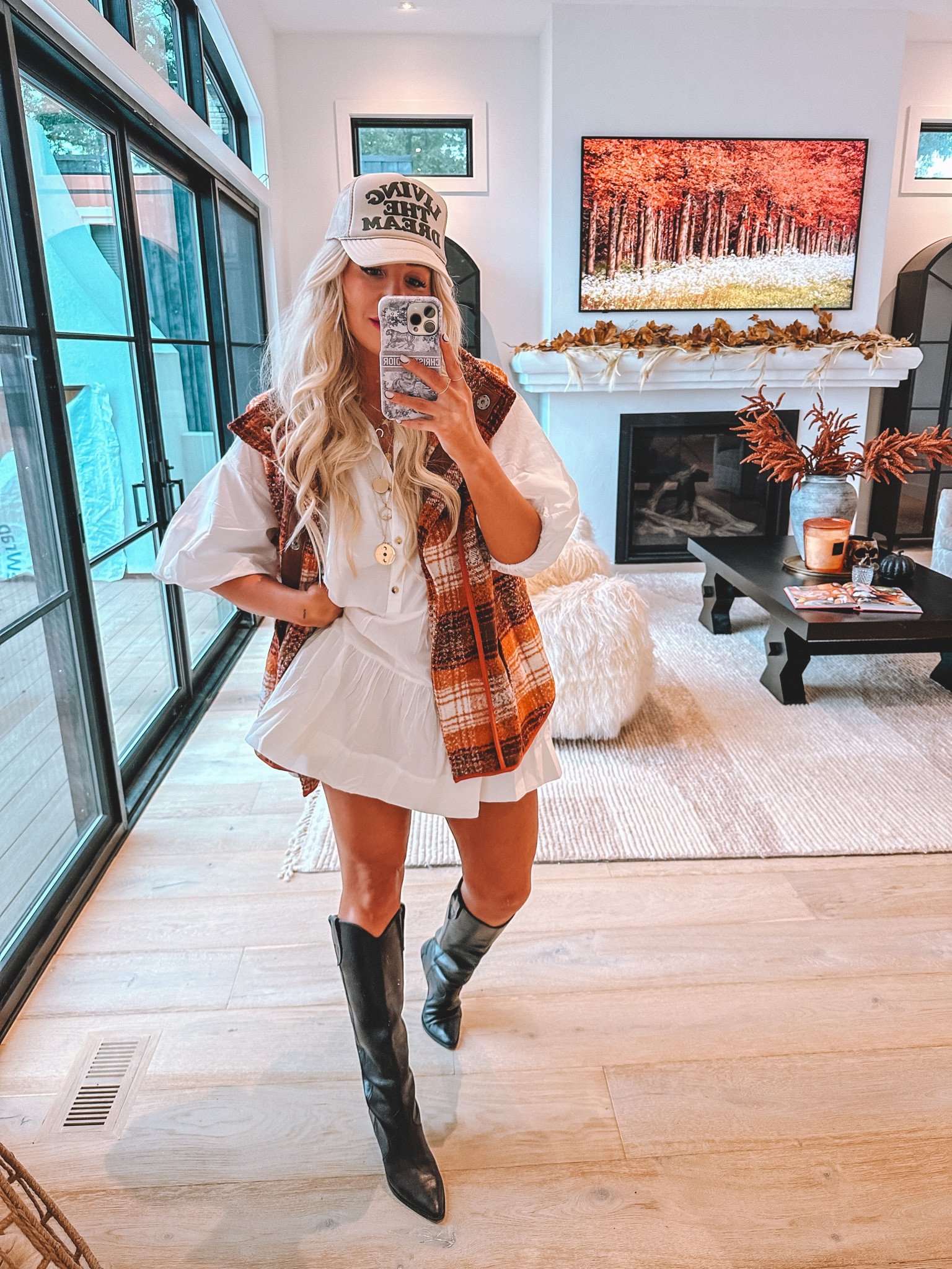 Wearing a medium in dress and a small in vest 