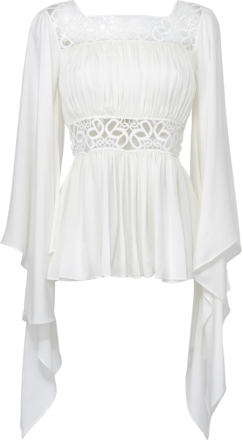 Amazon.com: Elie Saab, Macrame And Silk Blouse | Amazon (US)