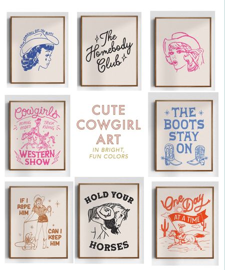 The cutest cowgirl art, perfect for a tween room! I love the colors - these are so fun! 

#LTKhome #LTKkids #LTKfindsunder50