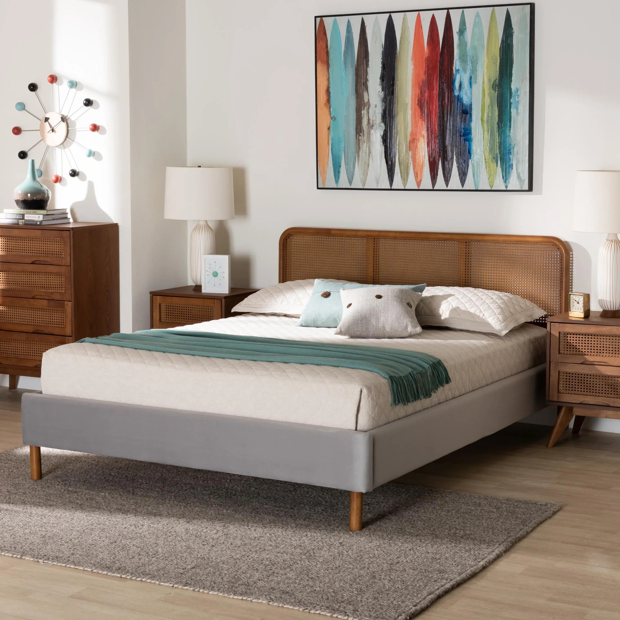 Baxton Studio Rosita Mid-Century Beds (Platform, Queen, Walnut Brown - Walmart.com | Walmart (US)