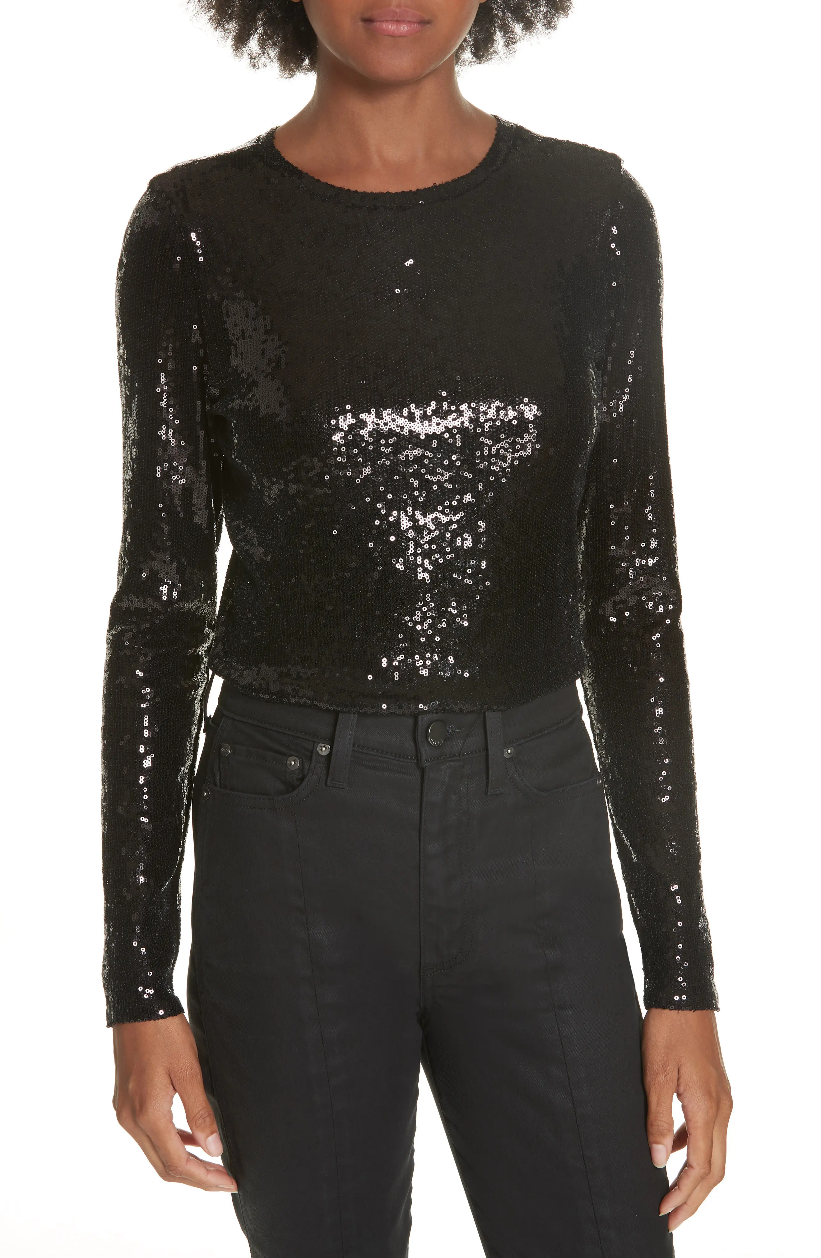 Alice + Olivia Delaina Sequin Top | Nordstrom