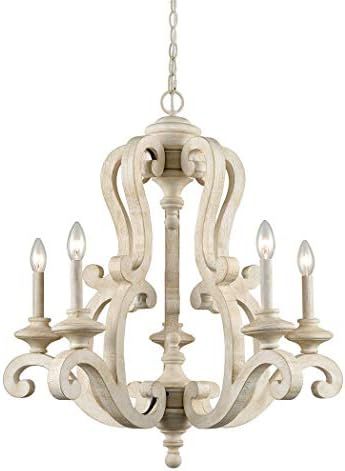 Amazon.com: CLAXY Rustic Wooden Chandelier American Country Cottage Style 5 Light Candelabra Fanc... | Amazon (US)