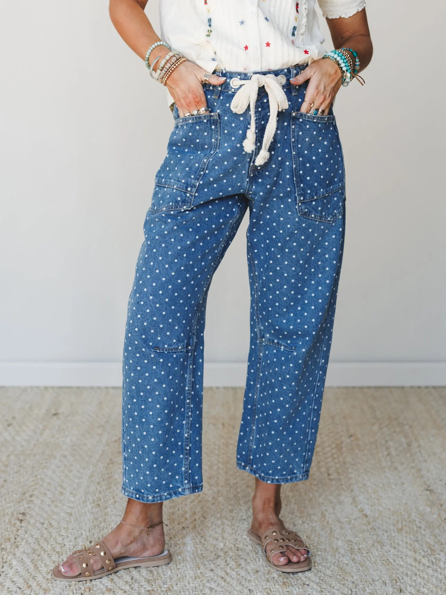 Nina Polka Dot Jeans - Denim \u2013 Aaron and Amber | Three Bird Nest