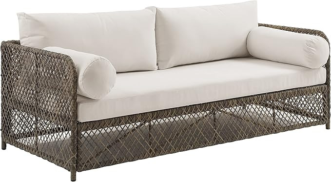 Crosley Furniture Granite Bay Wicker Outdoor Sofa, 3-Person Patio Couch for Porch, Deck, Backyard... | Amazon (US)
