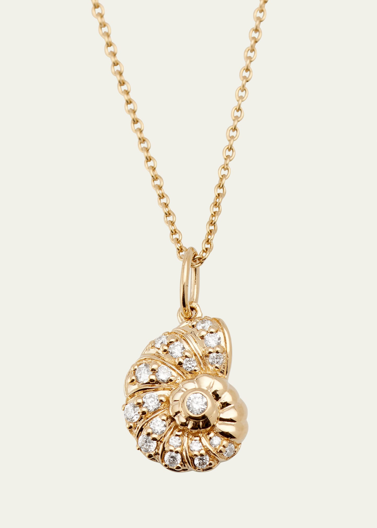 Sydney Evan 14k Yellow Gold Nautilus Shell Charm Necklace | Bergdorf Goodman
