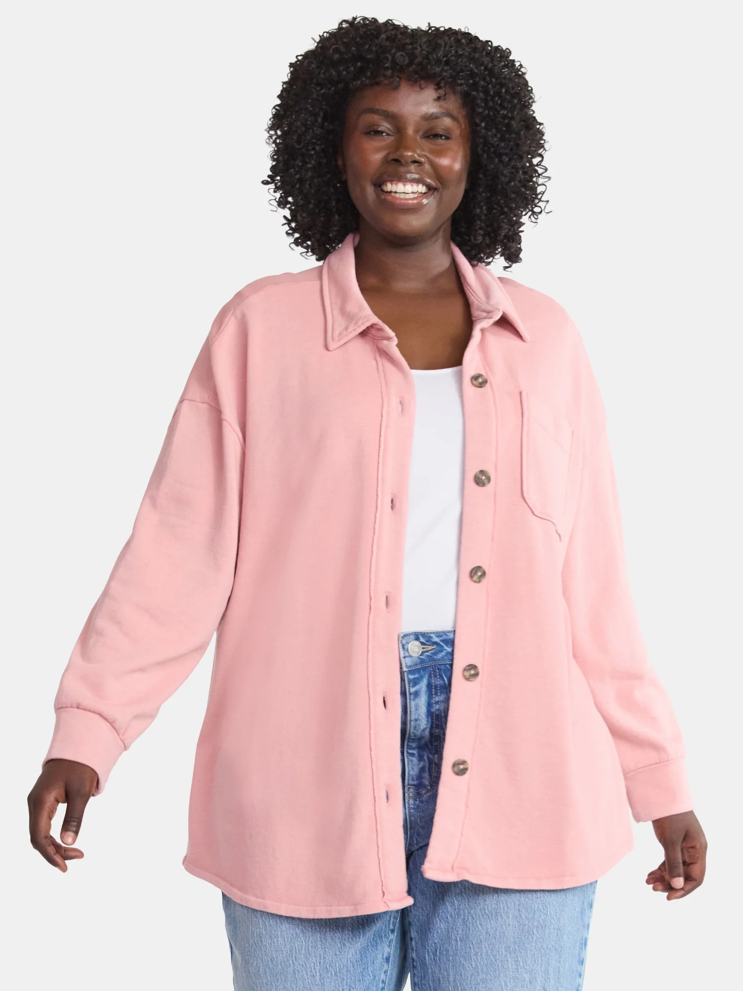 Terra & Sky Women's Plus Knit Shacket, Sizes 0X-5X | Walmart (US)