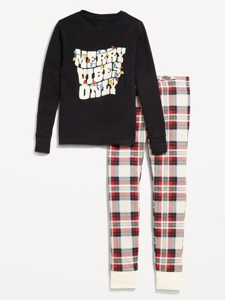 Gender-Neutral Graphic Snug-Fit Pajama Set for Kids | Old Navy (US)