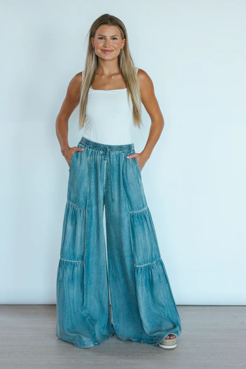 There's Nothing Better Wide Leg Chambray Pant | Apricot Lane Boutique