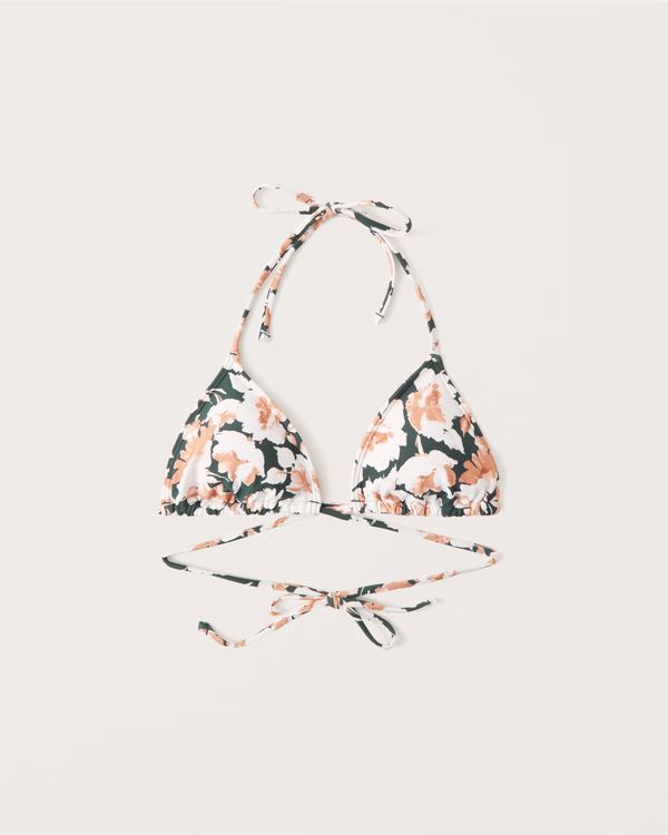 Criss-Cross Halter Triangle Bikini Top | Abercrombie & Fitch (US)
