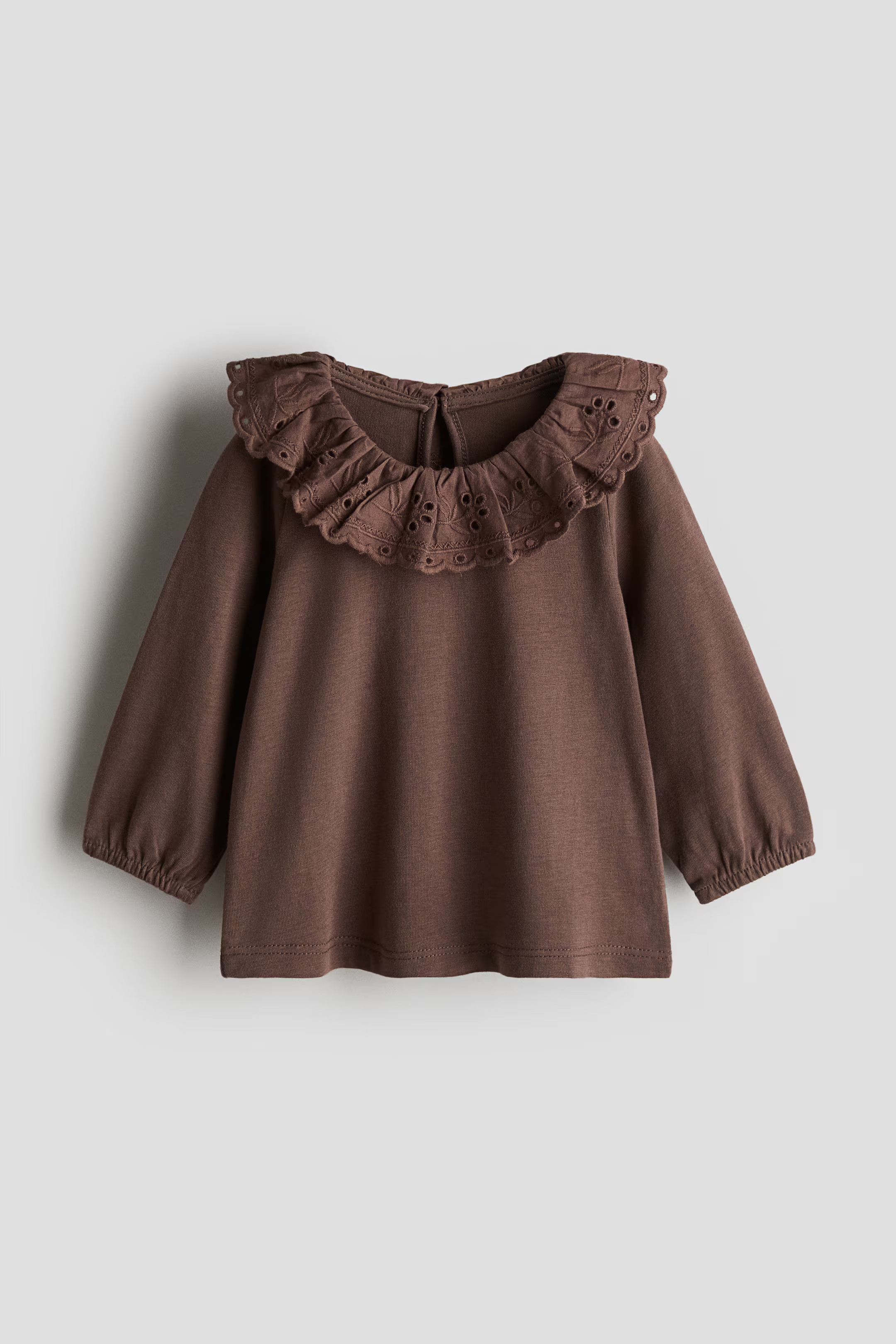 Top with Eyelet-Embroidered Collar | H&M (US + CA)