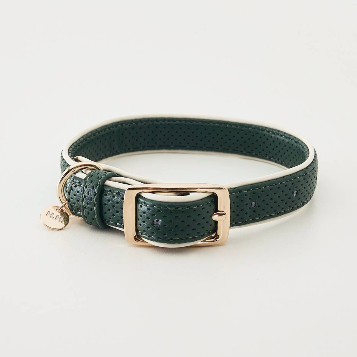 Hooray House Moto Vegan Leather Dog Collar - Green S | Target