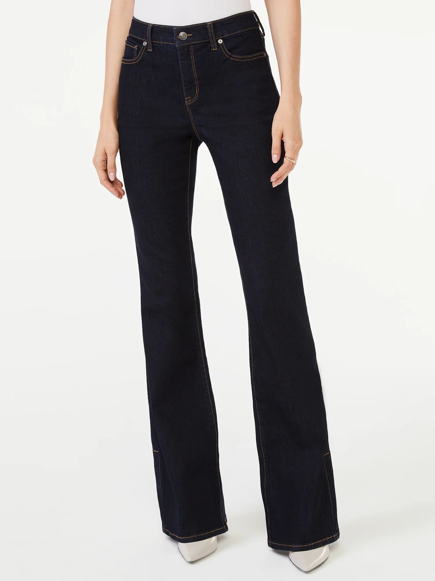 Scoop - Scoop Women's Bootcut High-Rise Flare Split Hem Jeans - Walmart.com | Walmart (US)