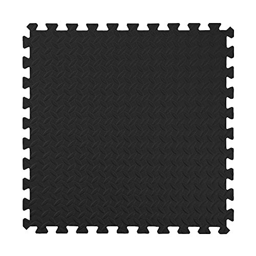 IncStores 5/8 Inch Thick Diamond Soft Foam Flooring Tiles | High-Density Interlocking Foam Tiles for Rugged Style in Your Home Gym, Playroom, and More | Black, 4 Tiles | Amazon (US)