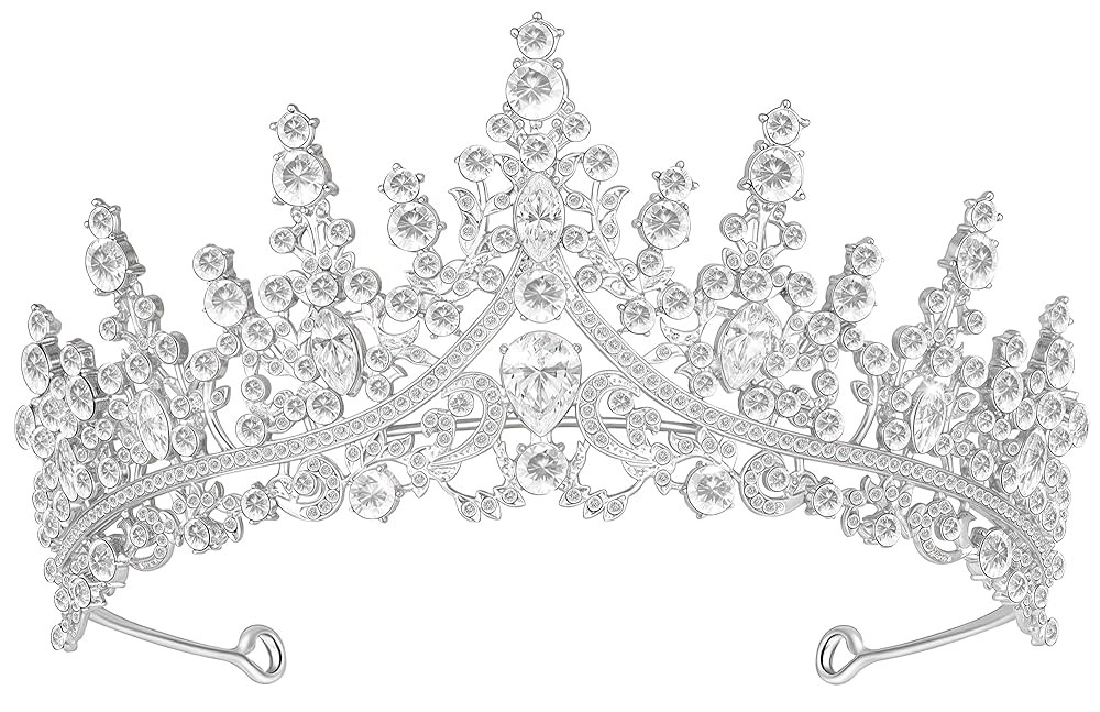 Tiara Crown for Women, Queen Tiara for Birthday Prom Bridal Party Custome Silver | Amazon (US)
