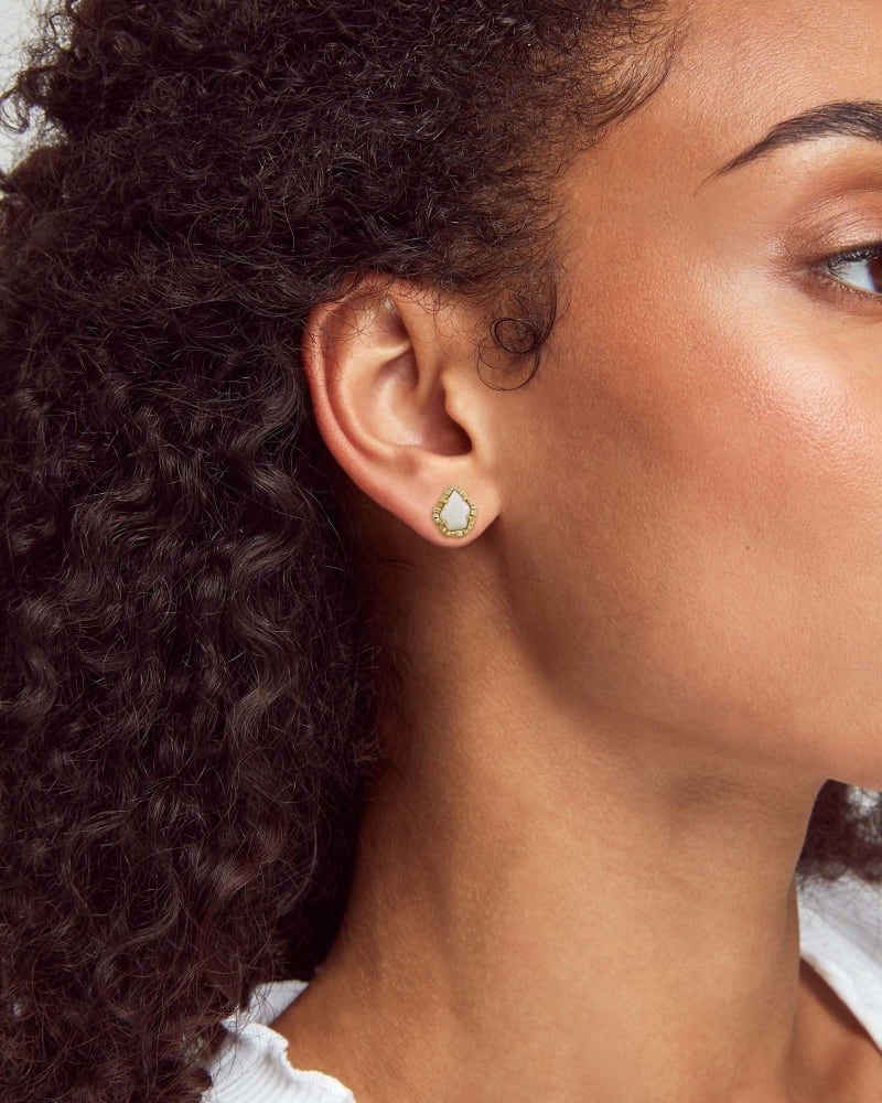 Tessa Gold Small Stud Earrings in White Mussel | Kendra Scott | Kendra Scott