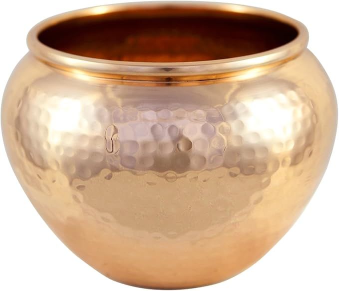 Alchemade 100% Pure Hammered Copper Planter - Round Metal Planter for Succulents, Cactus, Plants,... | Amazon (US)