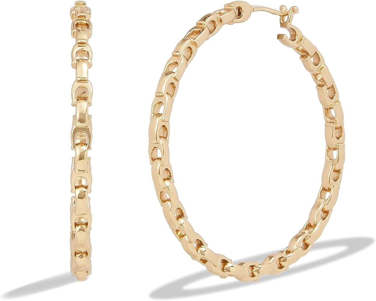 COACH Women's Signature Chain Hoop Earrings | Amazon (US)