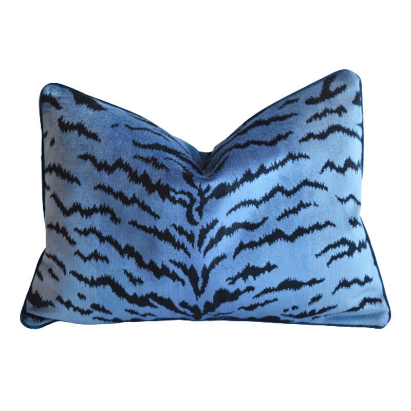 Scalamandre Blue Le Tigre Tiger Pillow | One Kings Lane