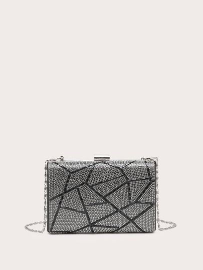 Rhinestone Decor Chain Clutch Bag | SHEIN