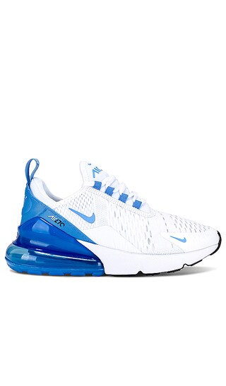 Air Max 270 Sneaker in White, University Blue, & Black | Revolve Clothing (Global)