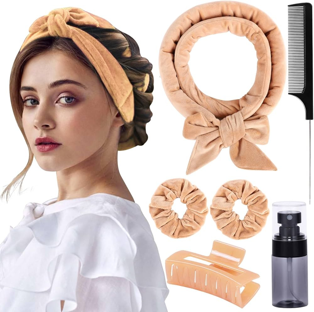 Heatless Curlers to Sleep in Heatless Curling Rod Headband For Long Hair Overnight No Heat Curls ... | Amazon (US)