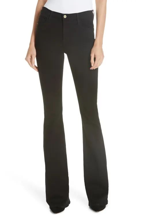 FRAME Le High Flare Jeans in Film Noir at Nordstrom, Size 33 | Nordstrom