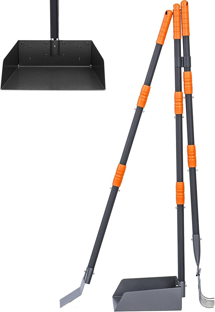 Niubya Pooper Scooper for Dogs, Metal Poop Scooper Tray Spade and Rake Set, Poop Scoop with Adjus... | Amazon (US)
