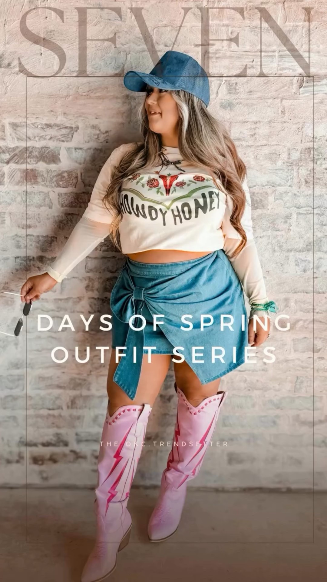 Day 3 of 7 Days of Spring Outfit series! 💕

Pink boots? ✔️. Denim skirt? ✔️. A hat that speaks the truth? CHECK! 💖👢Drop a 🤠 if you love this look!

🛍️: Hats are from @westernjunkieco Tshirt is from @babesandbarstools Skirt is linked to my LTK and boots are from @marfaboots 

#springfashion #ootd #westernchic #trendyfits #fashiontiktok #westernfashion #westernstyle #westernboutique #explorepage

#LTKSpringSale #LTKStyleTip #LTKWatchNow