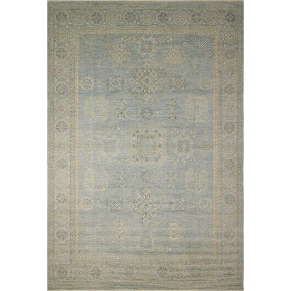 Fine Oushak Ifrah Light Blue Wool Rug (9'10 x 14'2) | Bed Bath & Beyond