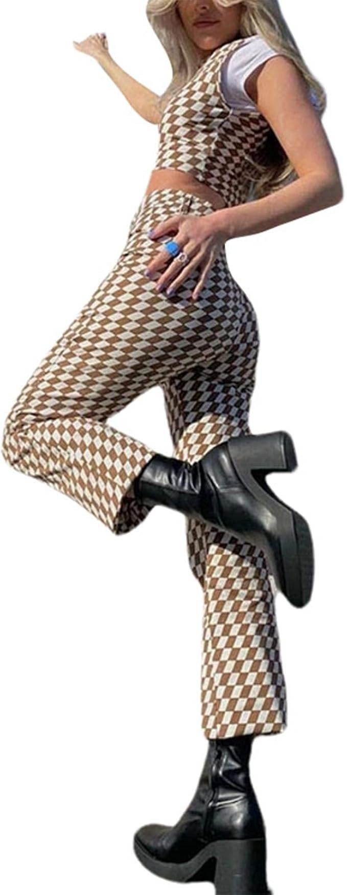 Women Y2k Fashion Pants Straight Wide Leg Trousers Flare Palazzo Pants Loose Sweatpants Joggers 9... | Amazon (US)