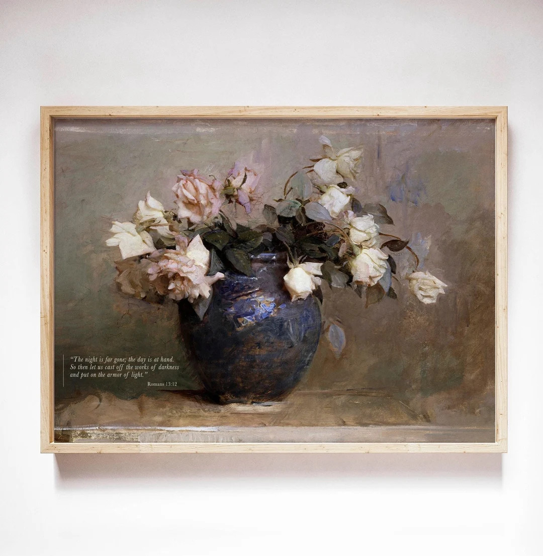 Romans 13:12 Vintage Christian Wall Art, The Night is Far Gone, Scripture DIGITAL DOWNLOAD, Light... | Etsy (US)