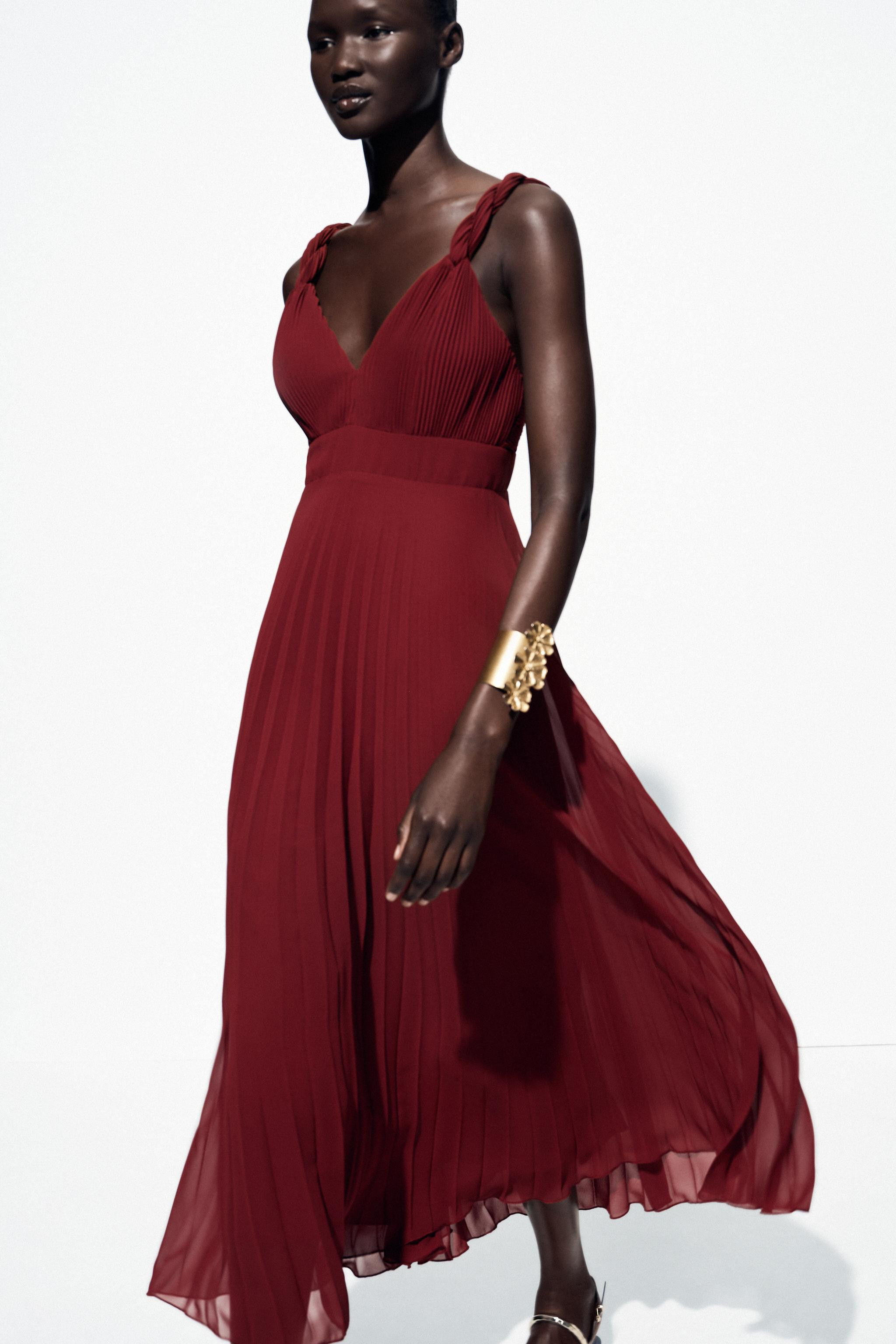 PLEATED MIDI DRESS | Zara US