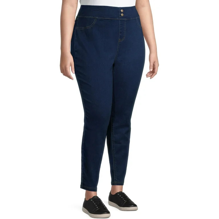 Terra & Sky Women's Plus Size Tummy Control Jeggings - Walmart.com | Walmart (US)