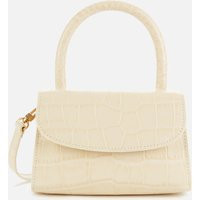BY FAR Women's Mini Croco Top Handle Bag - Cream | The Hut (UK)