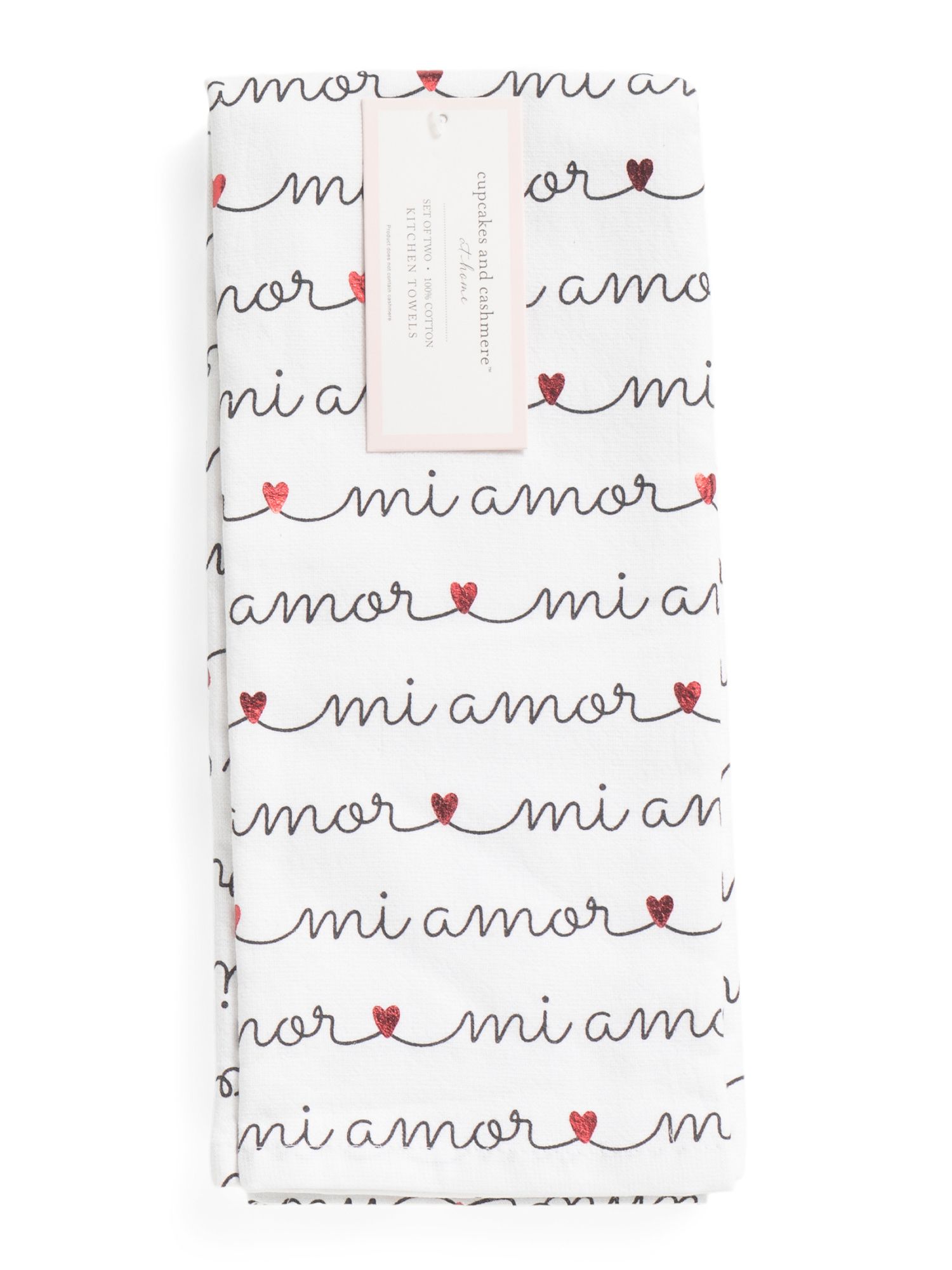 Set Of 2 Mi Amor Script Kitchen Towels | Marshalls
