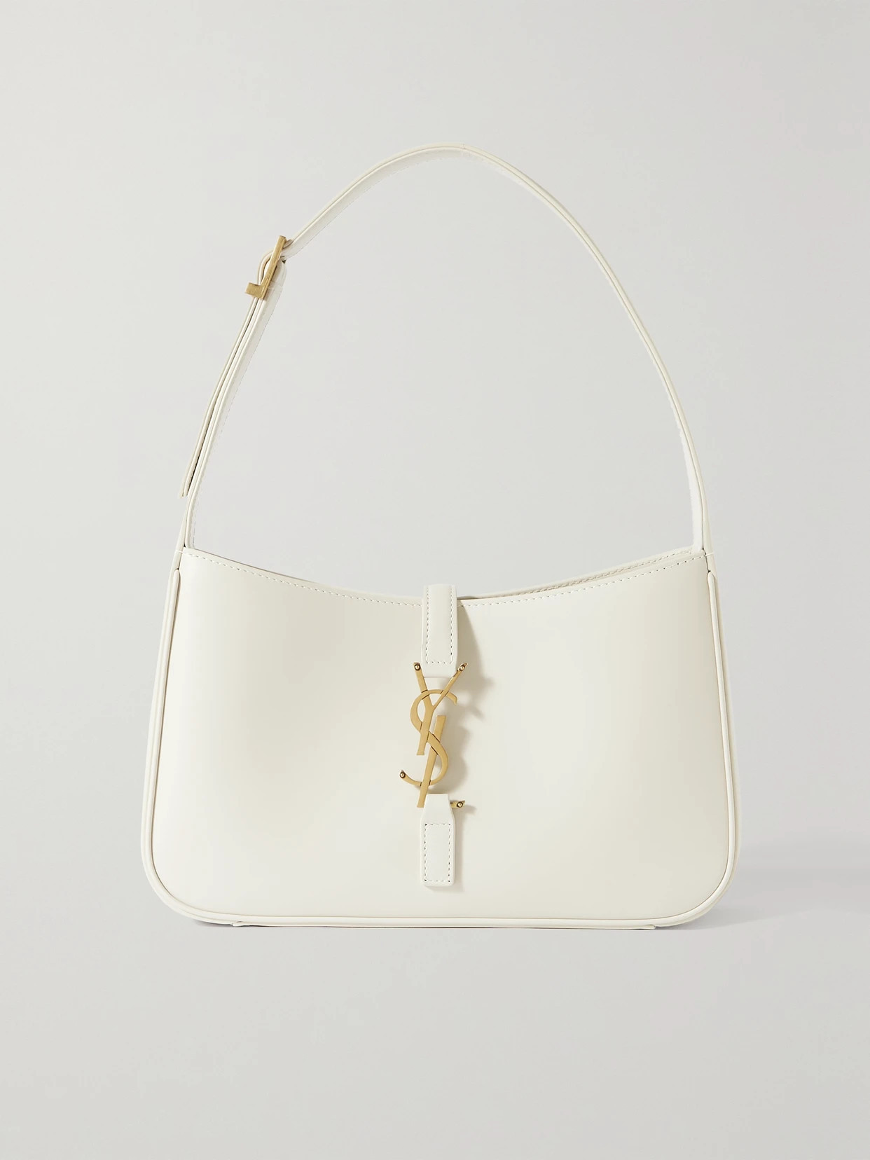 SAINT LAURENT - Le 5 À 7 Leather Shoulder Bag - Cream - One size | NET-A-PORTER APAC