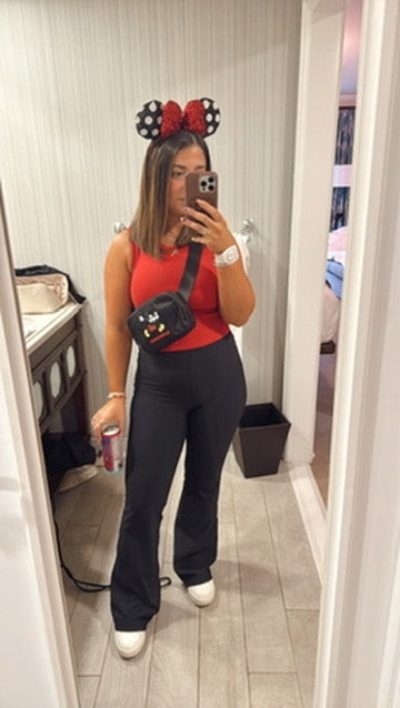 Disney red + black outfit with Minnie Mouse ears. Disney outfit, mom Disney outfit, Disney World inspo 

 #LTKSeasonal #LTKPetite #LTKFindsUnder50