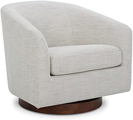 CHITA Swivel Accent Chair Armchair, Round Barrel Chair in Fabric for Living Room Bedroom, Linen | Amazon (US)